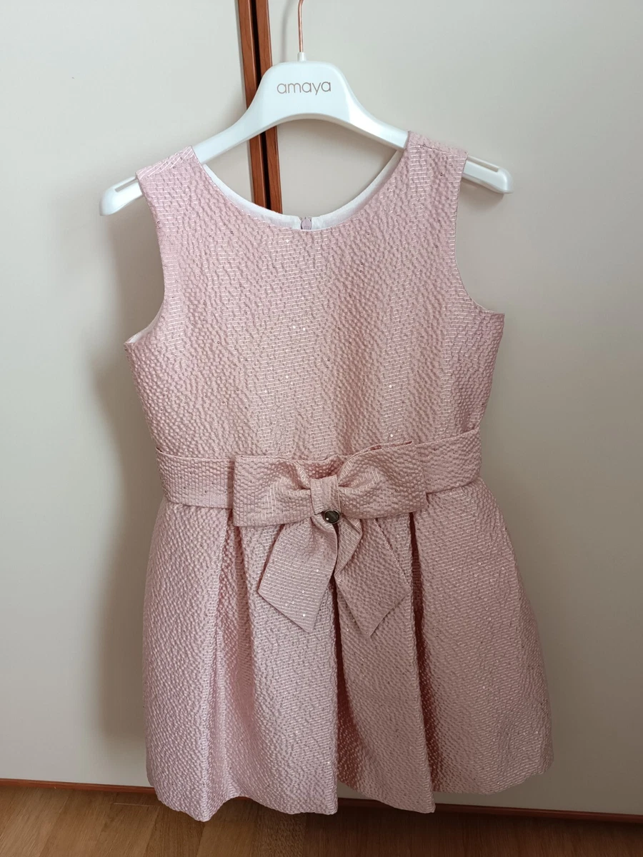 Abito Da Principessa Per Bambina In Cotone E Tulle Rosa, Fascia Età 2-7 Anni (Taglie 100-140)
