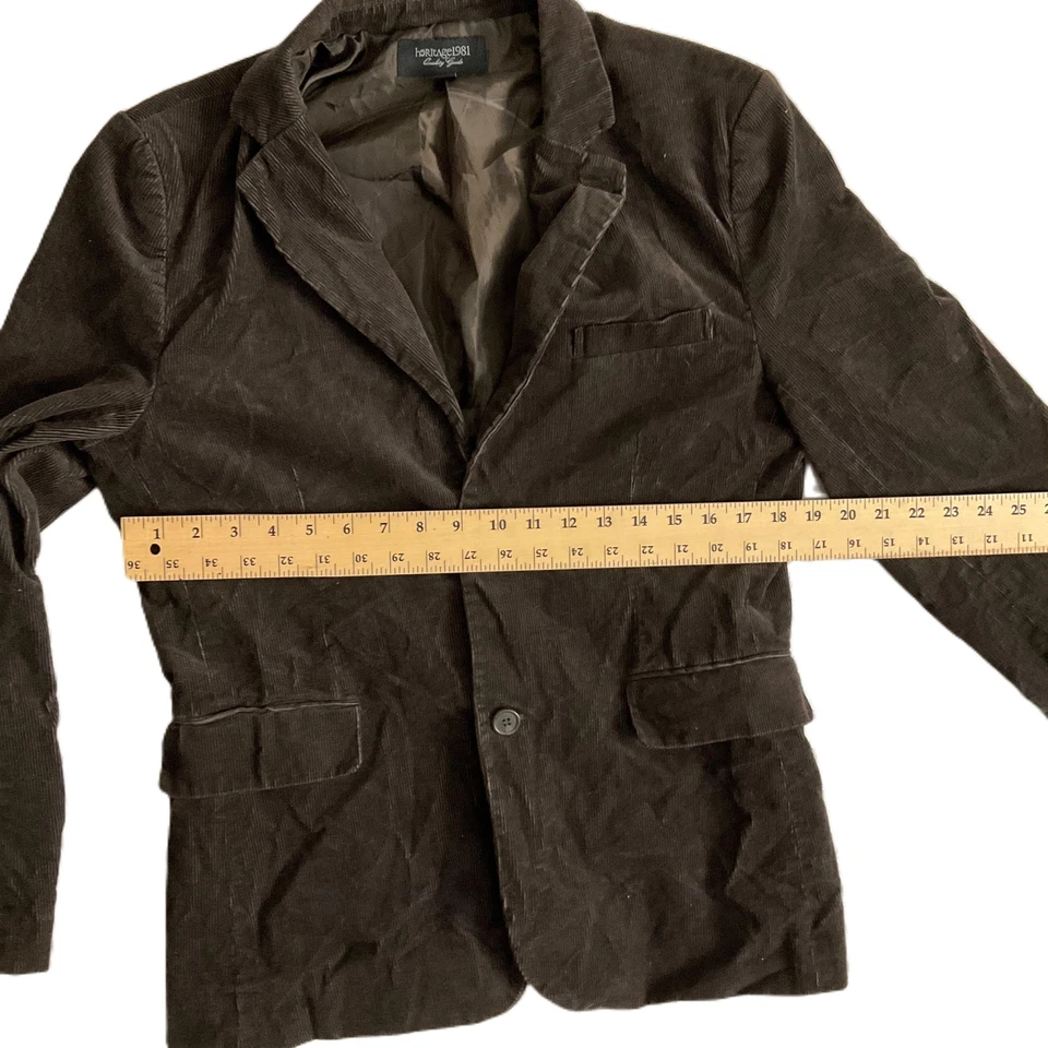 Heritage 1981 Brown Corduroy 2 Button Blazer Jacket Medium - Image 3 of 4