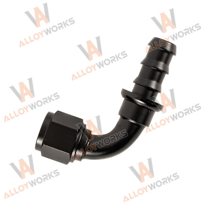 Aluminum 10AN AN10 Female 90 Degree Push Lock Hose Fitting End Anodized AN10