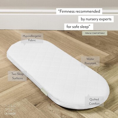 Baby Moses Basket Mattress Size 65 x 28 x CM Classic Foam