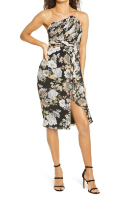 NEW LAVISH ALICE Floral Asymmetrical Strapless Cocktail DRESS SIZE 8 $150 BLACK NEW LAVISH ALICE Floral Asymmetrical Strapless Cocktail DRESS SIZE 8 $150 BLACK