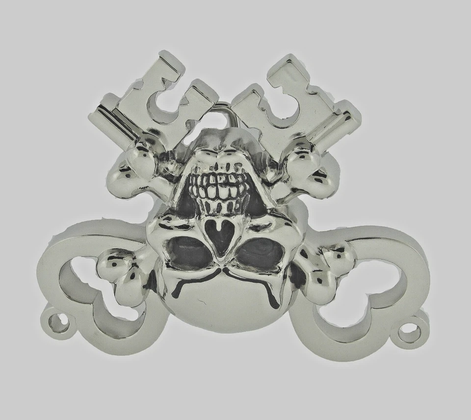 Hebillas de cinturón calavera emblema de metal plateado vintage pirata hombres mujeres rock rebelde rodeo Foto 4 de 4