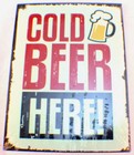 Cold Beer Here Vintage Distressed Detail Decor Metal Sign New #34689