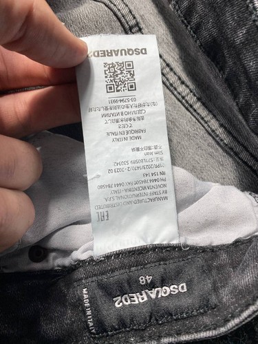 Dsquared Punk Avant Garde Distressed Opium Skinny Denim Jeans mens 32 size Goth - Picture 3 of 11