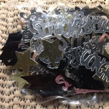 Graduation Party CONFETTI Congrats Mortarboard Caps * Black Silver Gold * 