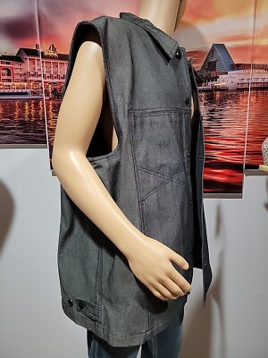 MARITHE FRANCOIS GIRBAUD Motorcycle Men's VEST Jean Black/Gray