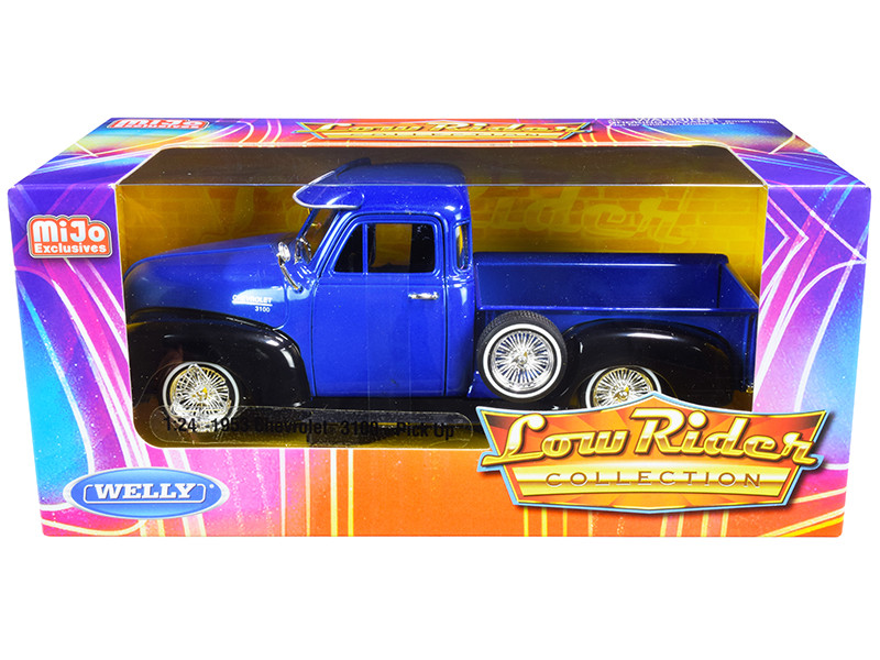 ミニカー Welly 1/24 1953 Chevrolet 3100 Pickup RD 1/24 Welly 1953 Chevrolet 3100 Pickup Truck LOWRIDER Black Blue