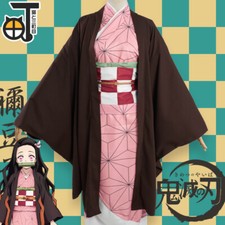 Demon-Slayer: Kimetsu no Yaiba Kamado Nezuko Cosplay Costume Long Robes Kimono