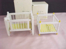 Miniature White Crib & Playpen
