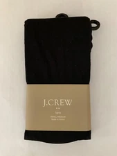 J Crew Diamond Pattern Tights in Black Size S/M #19756 NWT