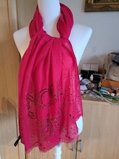 MCM pinkes 100% Kaschmir Tuch Schal mit Stra�...