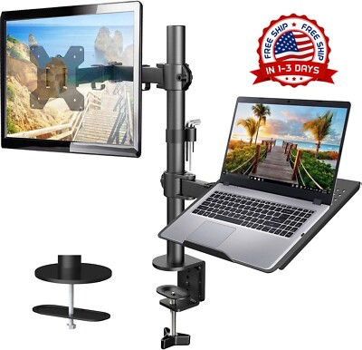 Soporte 360° Doble Para Laptop y Monitor LCD Montaje Ajustable De Escritorio