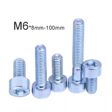 M6 Cap Screws Allen Key Hex Socket Head Bolts Grade 8.8 Galvanized 8mm-100mm
