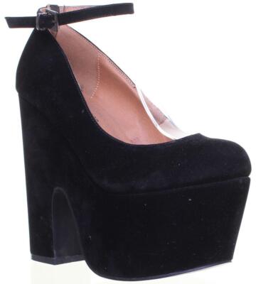 Salt & Pepper Tema Super  Ankle Buckle Womens Heels In Black Suede US 4- 10