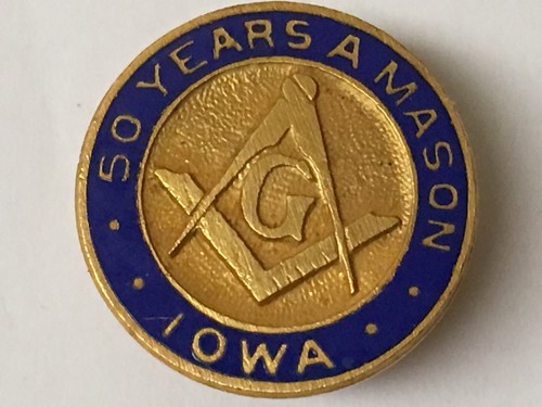 Vintage Iowa Mason Anniversary Pin - 第 1/2 張圖片
