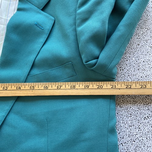 Vintage CRICKETEER Men's 42R Wool Blazer Sport Coat Scottish Coat of Arms Teal G - Picture 23 of 24