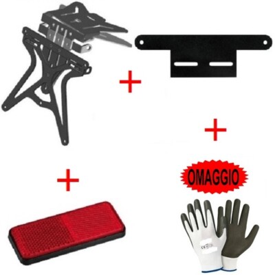 FÜR BIMOTA SB7 750 UNIVERSAL MOTORRAD KENNZEICHENHALTER SET + KATAR. + RÜCKSTRAHLERHALTER