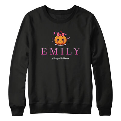Personalisiertes Sweatshirt für Mädchen Happy Halloween Kinder Individuell Süßes oder Saures...