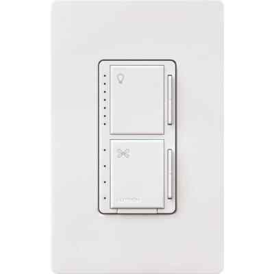 Lutron Maestro Ceiling Fan Speed Control & Light Dimmer, 75-W Single Pole, White
