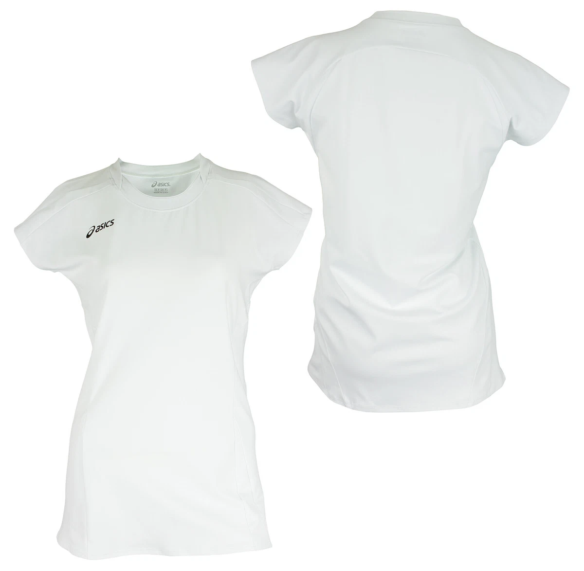 ASICS Women&#039;s Blocker Athletic Volleyball Jersey Short Sleeve Top, White |