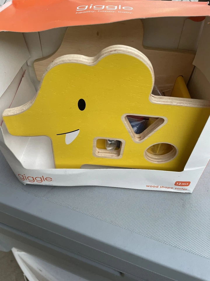 Manhattan Juguete Madera Forma Clasificador Elefante Risita, ¡Nuevo! Foto 2 de 3