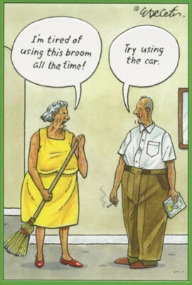 PICTURA Tired Of Using Broom Eric Decetis Funny / Humorous Wedding Anniversary Card