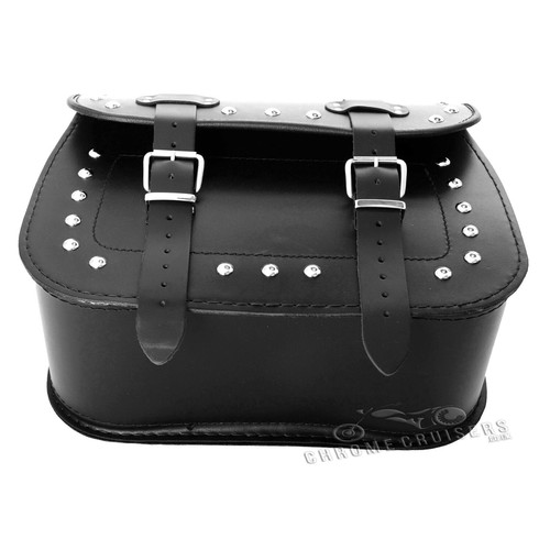 SACS DE SELLE EN CUIR NOIR AVEC GOUJONS - Photo 5 sur 6