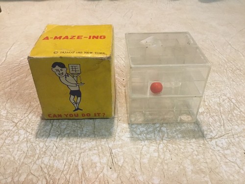 RARE 1963 PLASTIC TOY A-MAZE-ING MAZE ORIGINAL BALL & BOX JAJACO New York - Picture 9 of 9