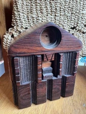 Po Shun Leong 1988 Architectural Wood Art Box With Mixed Hardwoods