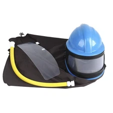 AIR Supplied Safety Sandblast Helmet Sandblasting Hood Protector BLUE