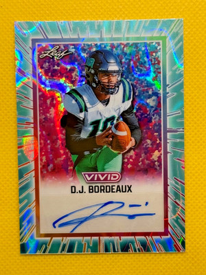 D.J. Bordeaux [Prismatic Teal] #BA-DJB 2025 Leaf Vivid Autograph /10