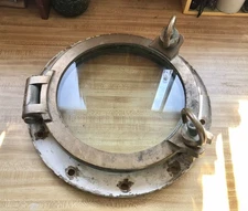Antique Ship Salvage Brass Porthole Window 55 Pounds WW2 Nautical
