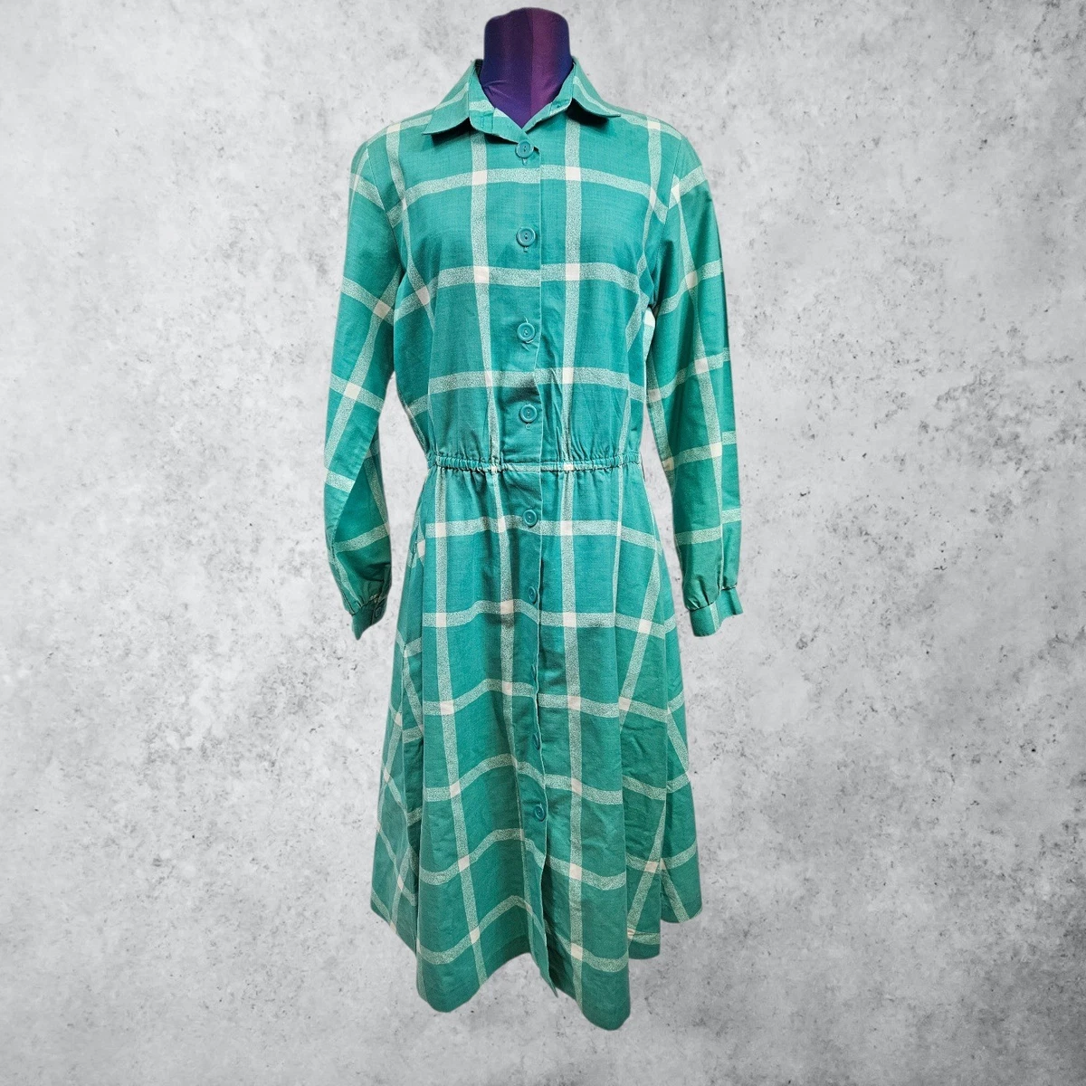 green emerald velvet dress Vintage Sears 70s Smocked Green Dress 3t