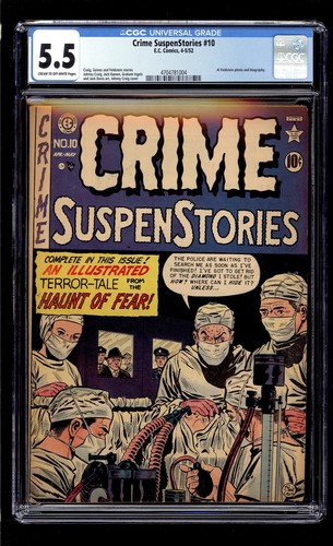 Crime SuspenStories #10 1952 CGC 5.5 FN- C/OW High Definition Scans**
