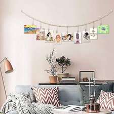 Cha?ne de rangement en perles en bois gain de place pour d��coration murale pho
