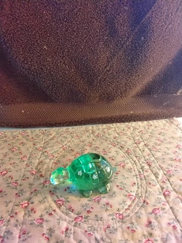 Fenton  Green Glass Turtle Figurine