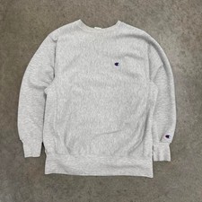 Vintage 90s Champion Reverse Weave Sweatshirt Blank Logo Gray Mens Xl