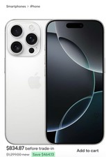 Apple iPhone 16 Pro - 512 GB - White Titanium (Unlocked) for sale