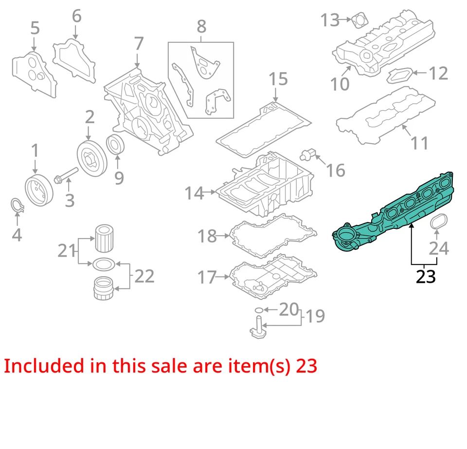 2014 - 2018 BMW X5 4.4L ENGINE RIGHT PASSENGER INTAKE MANIFOLD 70517233 OEM - Image 3 of 4
