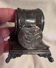 Antique Simpson Hall Miller Silverplate Figural Barrel Napkin Ring No 053