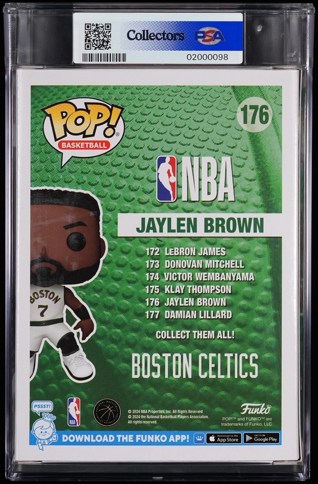 2024 Funko Pop JAYLEN BROWN 176 Basketball Exclusive PSA 10  view 2
