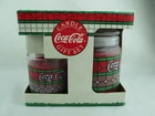 Vintage Coca Cola Candle Gift Set Tropical Fruit Scent Stained Glass Pattern