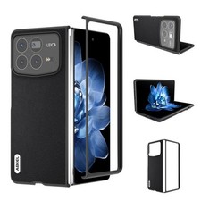 ABEEL Echt Leder Hülle für Xiaomi Mix Fold 4, edler schwarzer Rand blau