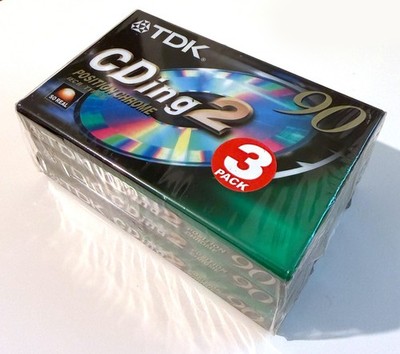 3x TDK CDing 2 Position Chrome Pack Leerkassette MC Audio 90 Eingeschweißt