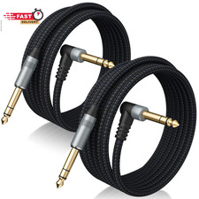 2 Pack Premium TRS Cable 10FT, 1/4 Inch TRS Cable- Noise Free and Long-Lasting S