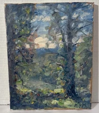 Original Oil Painting Impressionism Landscape-Signed-New York-10” H x 8” L Canva