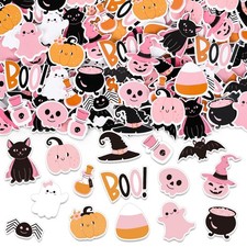 500Pcs Halloween Pink Foam Stickers Cute Cartoon Ghost Boo Pumpkin Self-Adhesive