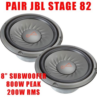 2X JBL Stage 82 8'' Car Audio Component Subwoofer 800W Peak/ 200W RMS EACH 4OHM