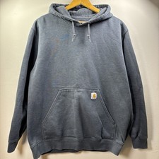 Carhartt Men's Pullover Hoodie Original Fit XL Cotton Fleece Hooded Grey Blue