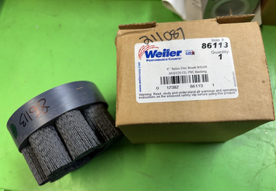 WeilerBore-Rx #86113, 4''  Nylox Deburring Abrasive Nylon Disc Brush .043/120 CG